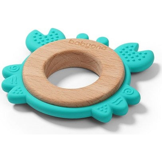 Wooden/silicone teether Crab, BabyOno, 1075/02