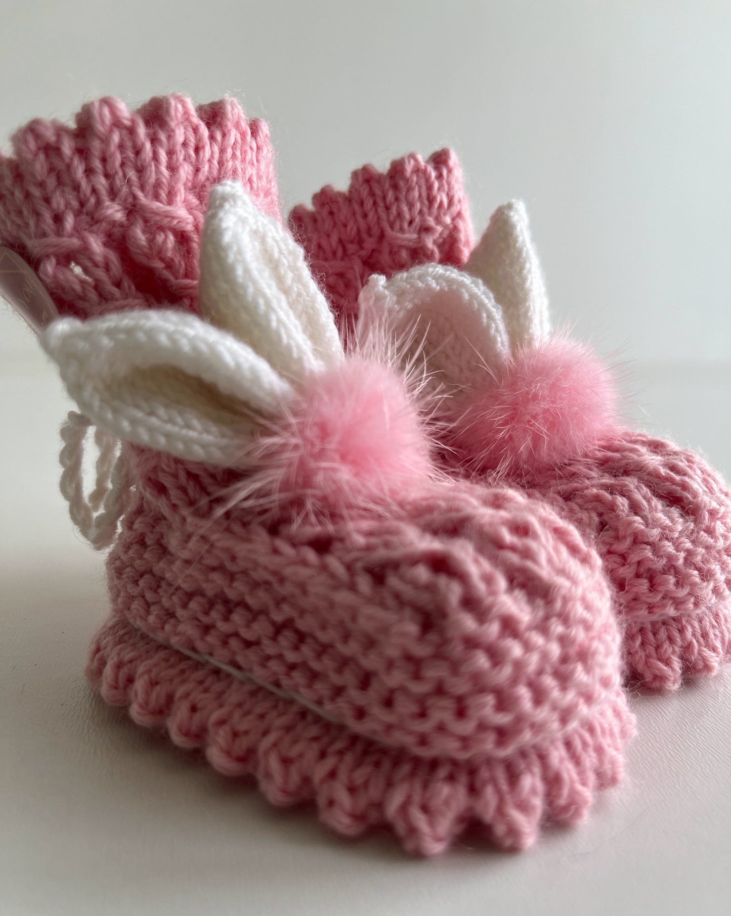Bunny booties, pink, 013, BBcollection