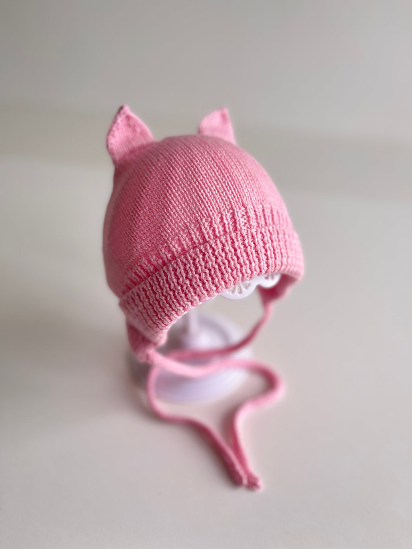 Knitted hat with headphones, pink, 017, BBcollection