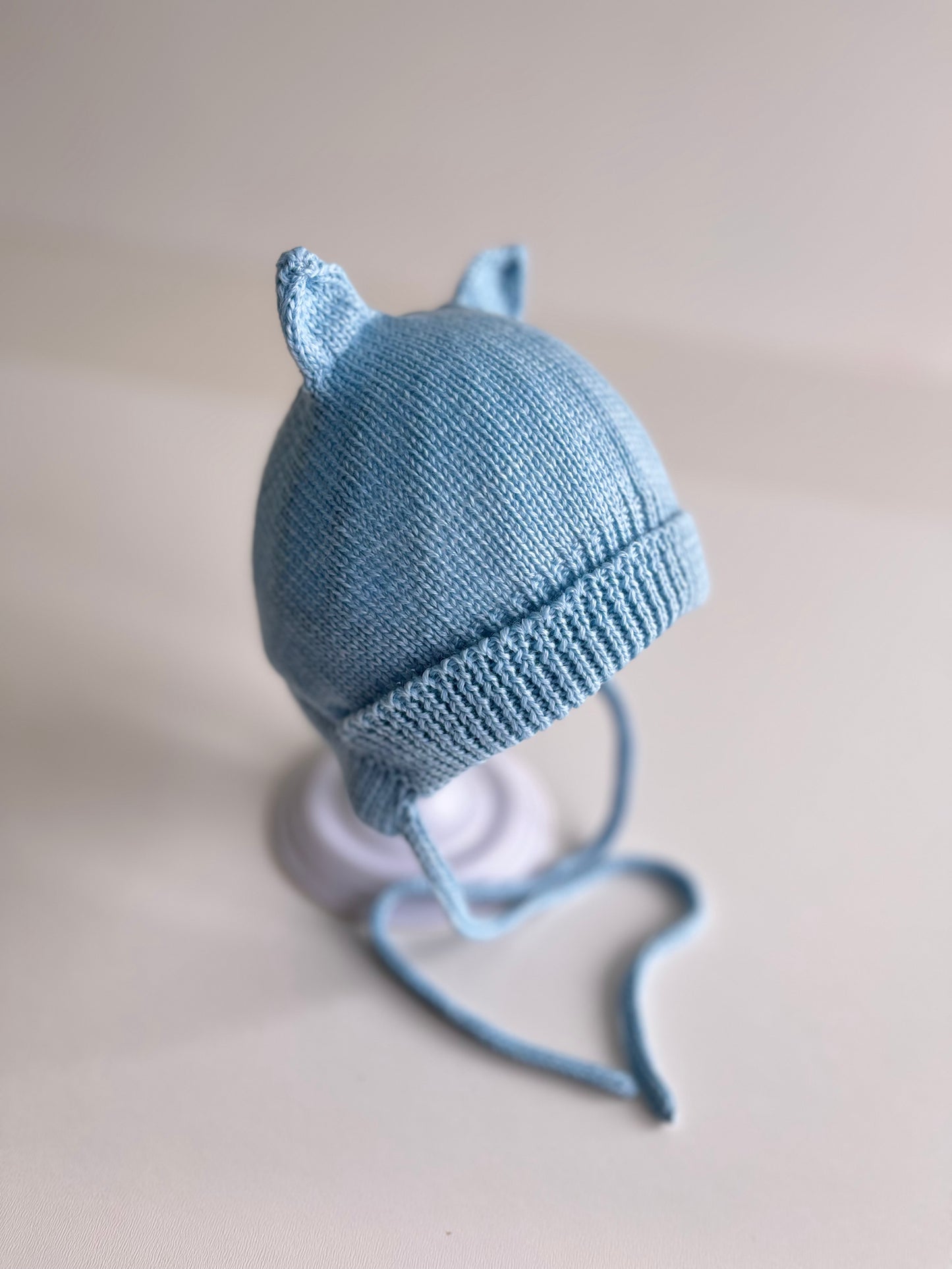 Knitted hat with earflaps, blue, 015, BBcollection