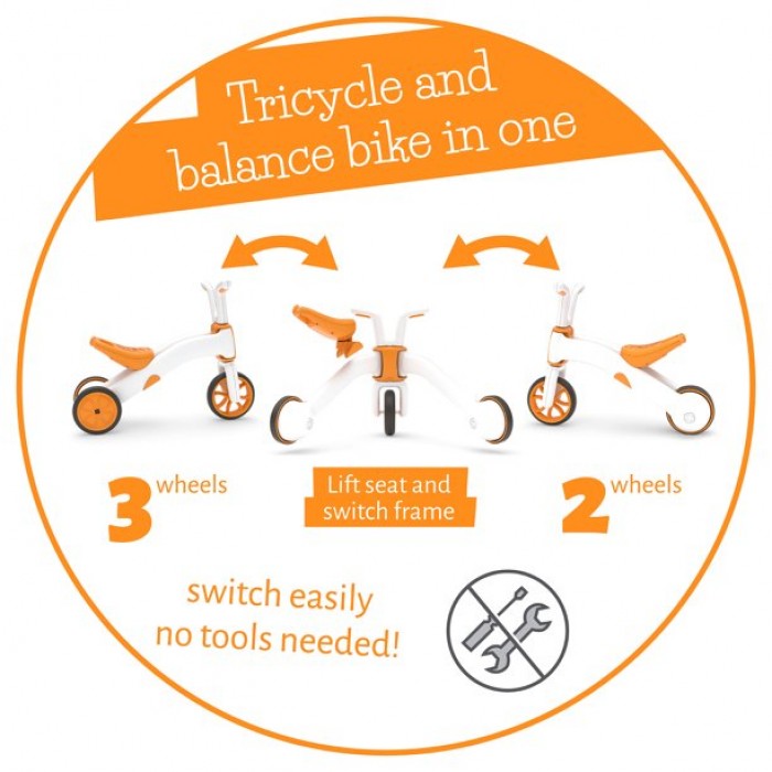 Balance bike 2in1 for the little ones CHILLAFISH BUNZI, CPBN03GIN