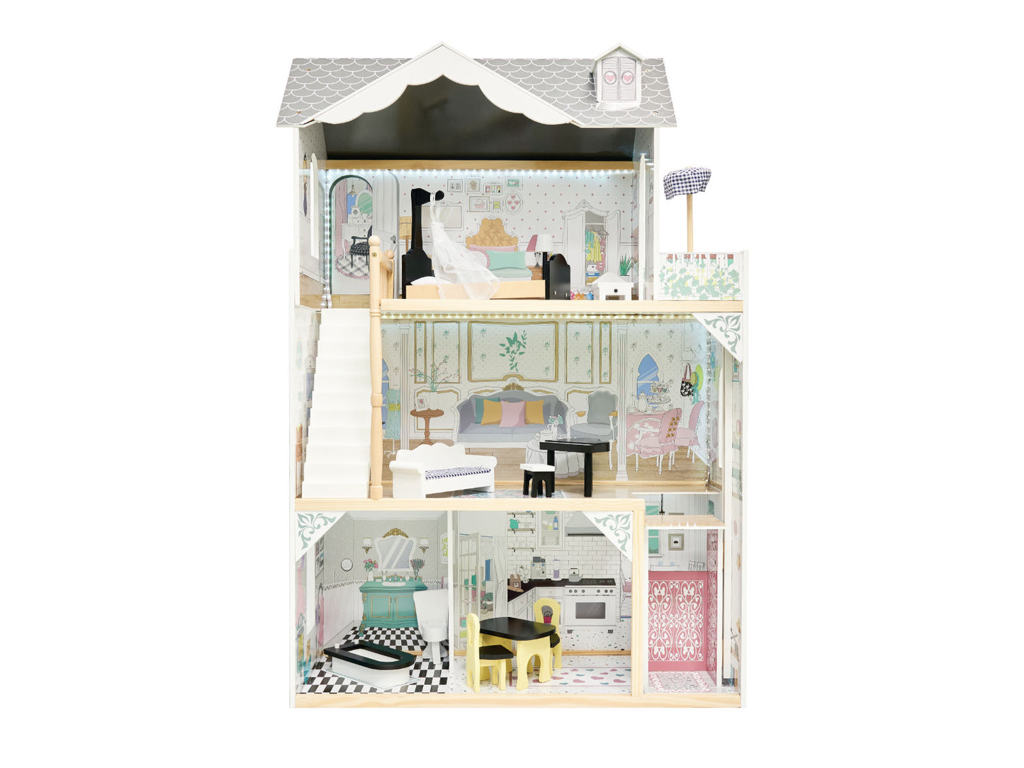 XXL Leļļu māja ar LED, KX6487