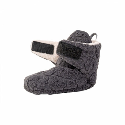 Lodger slipper fleece čībiņas pigeon krāsā redzama no sāna ar atvērtu klipsi