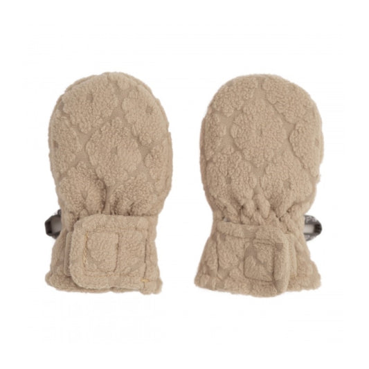 Lodger Mittens Folklore Fleece bērnu cimdiņi beige krāsa, pieejami divos izmēros: 0-12M un 12-24M.