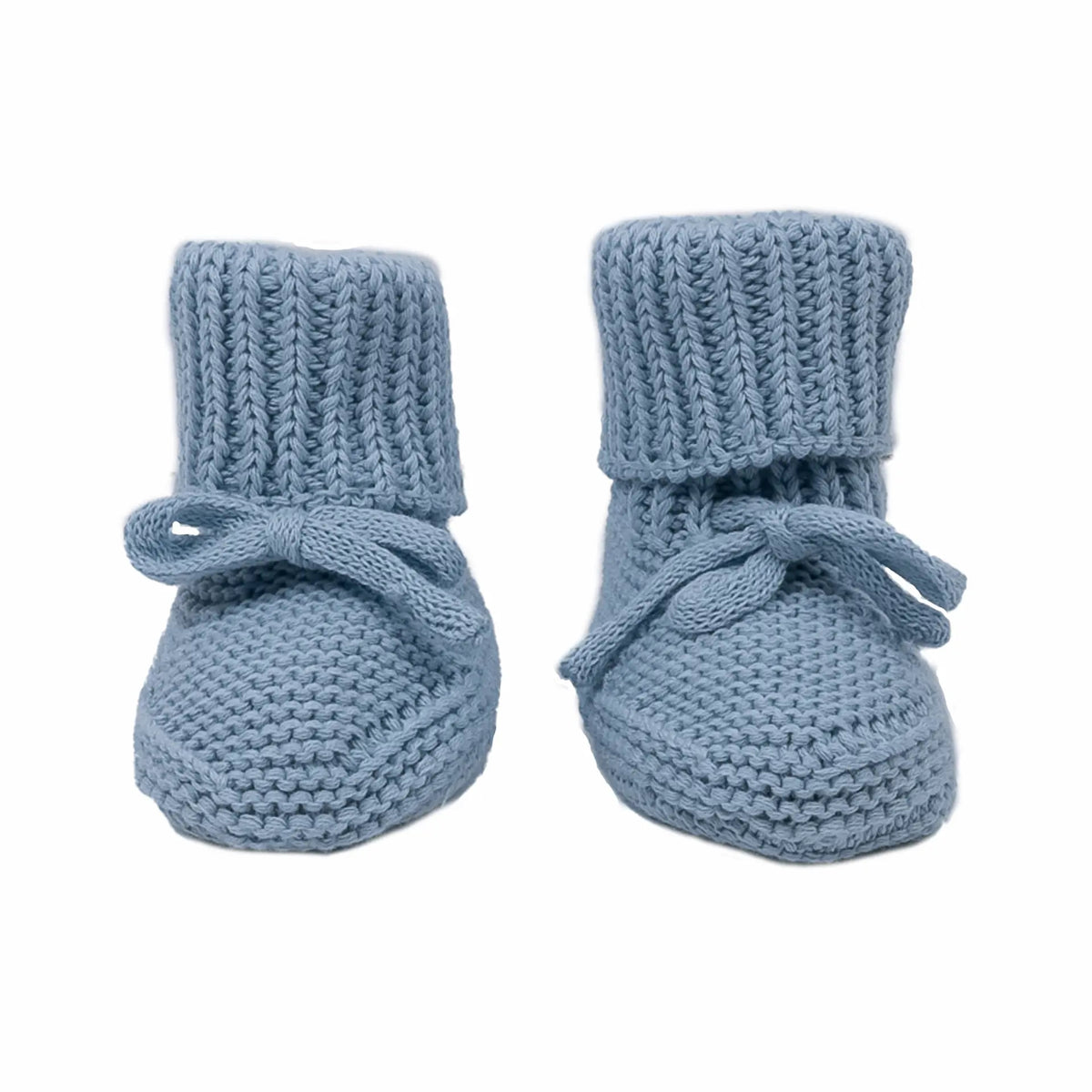 Lodger Slipper knit kokvilnas čībiņas blue fogg krāsā. Redzamas no priekšpuses.