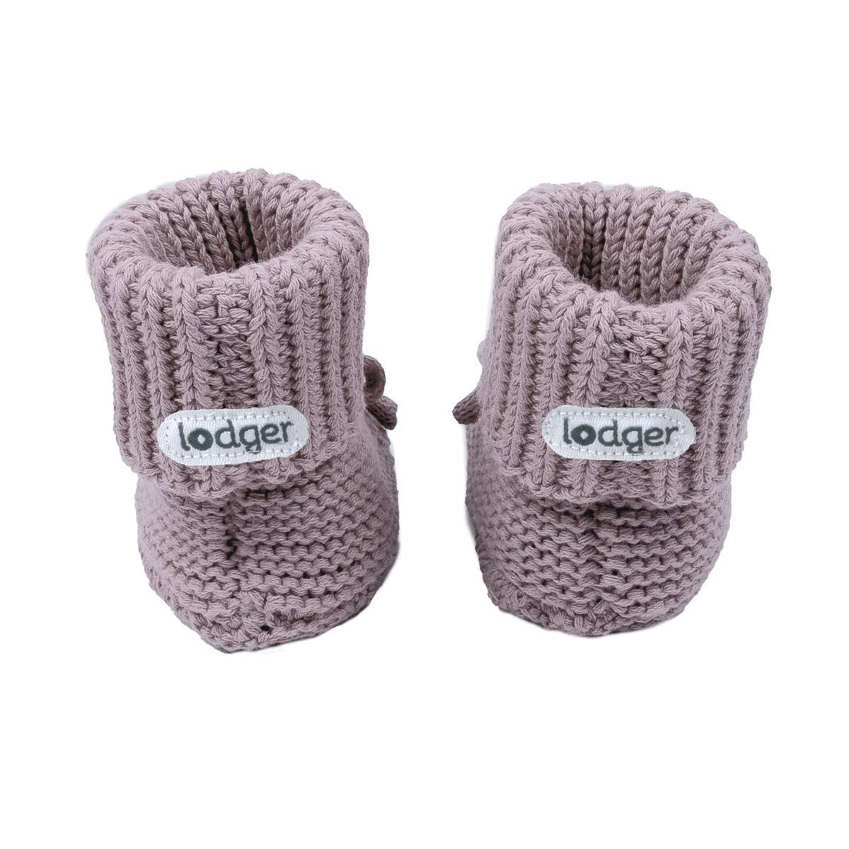 Lodger Slipper knit kokvilnas čībiņas rose krāsā. Redzamas no aizmugures.