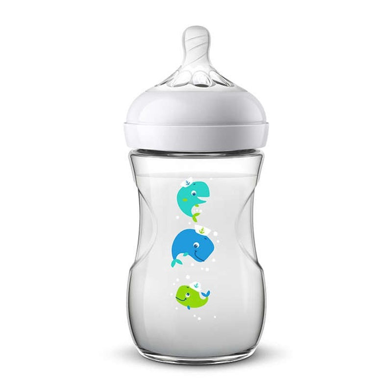 Barošanas pudelīte Natural Whale, 260ml., Philips Avent, SCF070/23