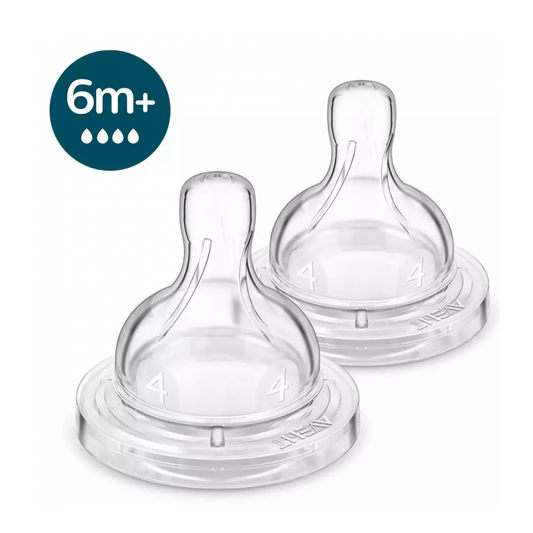 Silikona knupītis barošanas pudelītei, Classic, 6M+, Philips Avent, SCY764/02