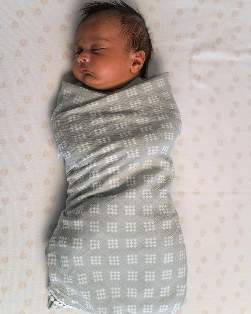 Lodger Swaddle Tribe Muslin kokvilnas autiņš, 120x120 cm