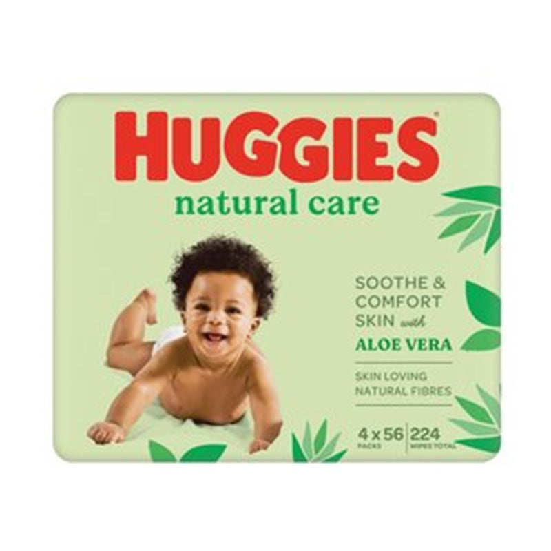 Huggies Mitrās salvetes Aloe, 4x56gab.