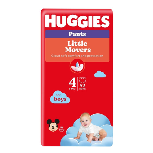 Huggies Boys Pants autiņbiksītes / biksītes Little Movers, 52gab., 4. izmērs