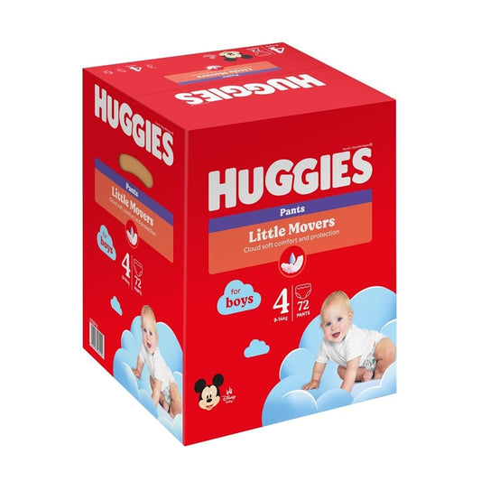 Huggies Boys Pants autiņbiksītes / biksītes Little Movers, 72gab., 4. izmērs