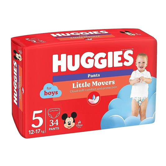 Huggies Boys Pants autiņbiksītes / biksītes Little Movers, 34 gab., 5. izmērs
