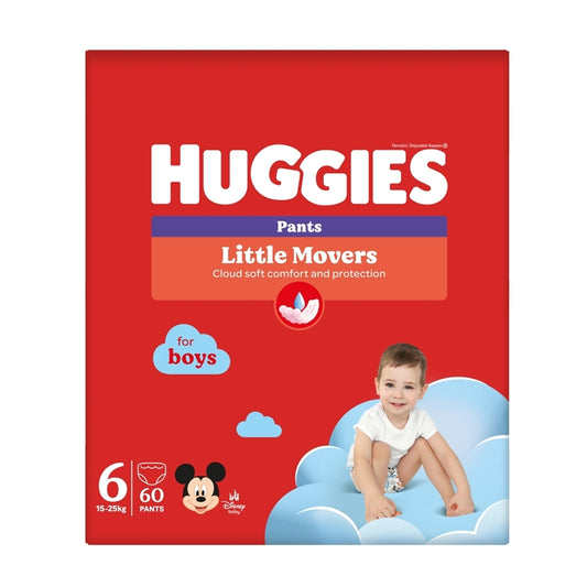 Huggies Boys Pants autiņbiksītes / biksītes Little Movers, 60 gab., 6. izmērs
