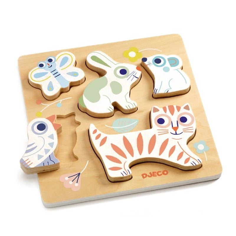 First wooden puzzle BabyAnimali, Djeco, DJ06121
