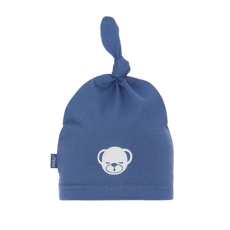 Hat with a pom pom, blue, 36-38, Agbo, 4794