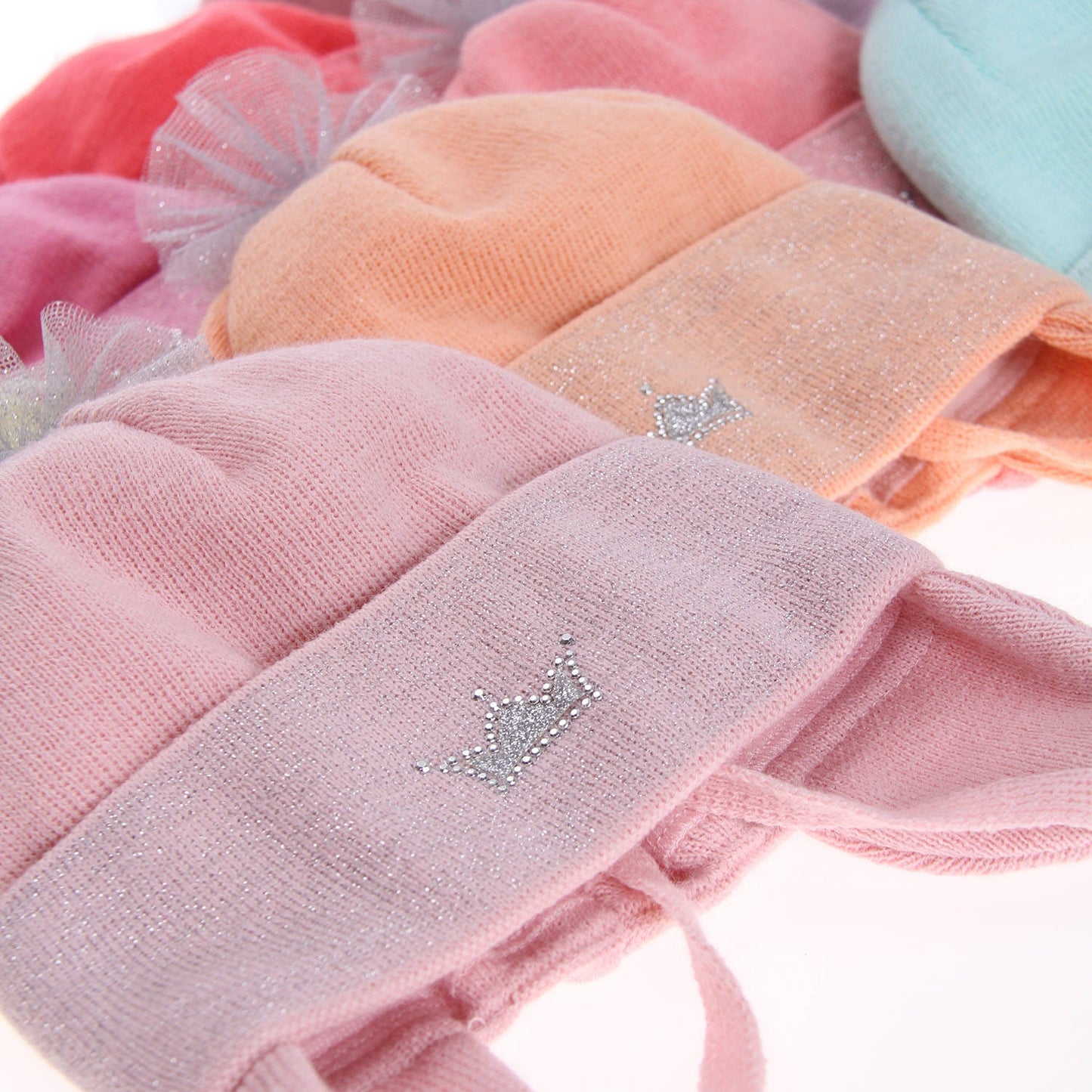 Knitted tie-on hat, orange, 42-44, Agbo, 4998