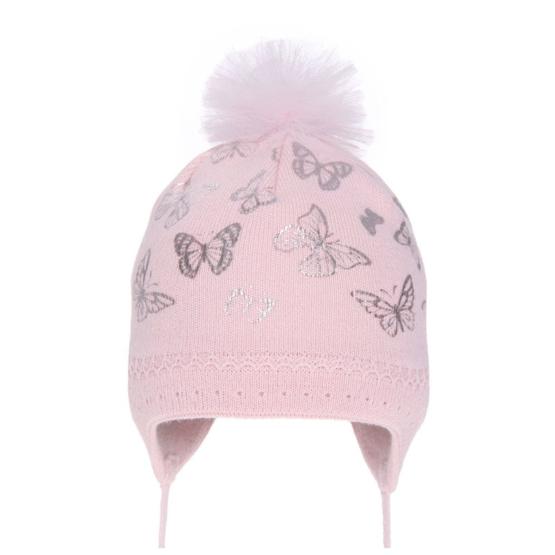 Knitted tie-dye hat, light pink, 44-46, Agbo, 4983