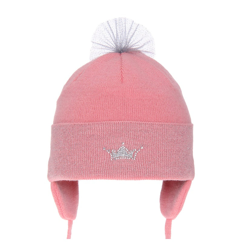 Knitted tie-dye hat, pink, 42-44, Agbo, 4998