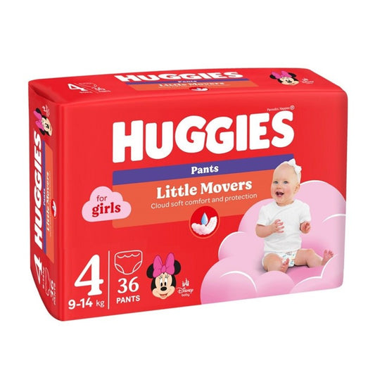 Huggies Girl Pants autiņbiksītes / biksītes Litlle Movers, 36 gab., 4. izmērs