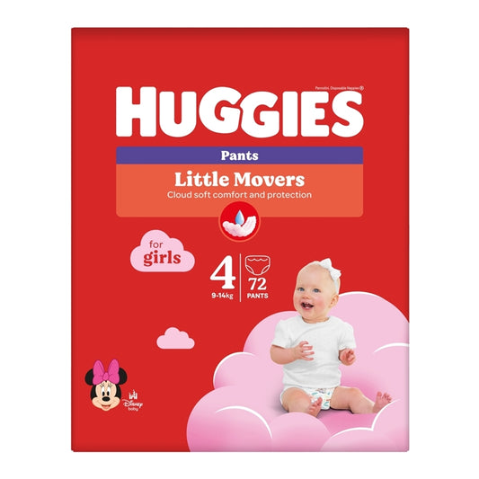 Huggies Girl Pants autiņbiksītes / biksītes Litlle Movers, 72 gab., 4. izmērs