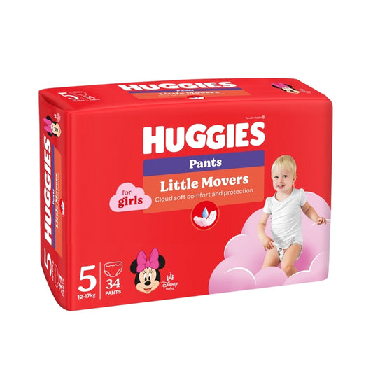 Huggies Girl Pants autiņbiksītes / biksītes Litlle Movers, 34 gab., 5. izmērs