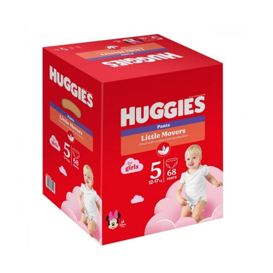 Huggies Girl Pants autiņbiksītes / biksītes Litlle Movers, 68 gab., 5. izmērs