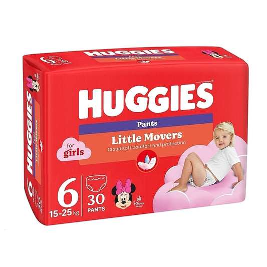 Huggies Girl Pants autiņbiksītes / biksītes Litlle Movers, 30 gab., 6. izmērs