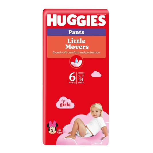Huggies Girl Pants autiņbiksītes / biksītes Litlle Movers, 44 gab., 6. izmērs