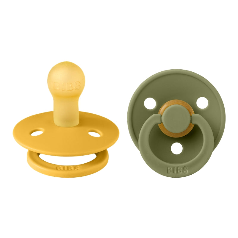 BIBS colour round knupīši, Honey Bee / Olive