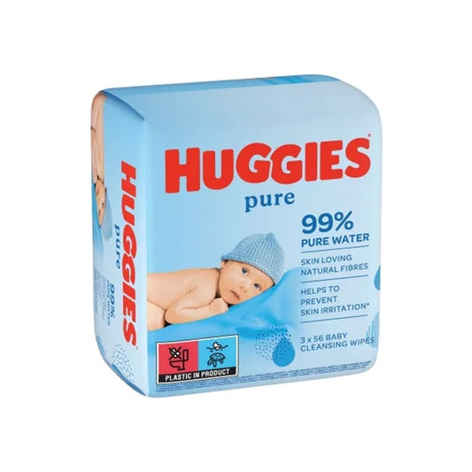Huggies Mitrās salvetes Pure, 3x56gab.