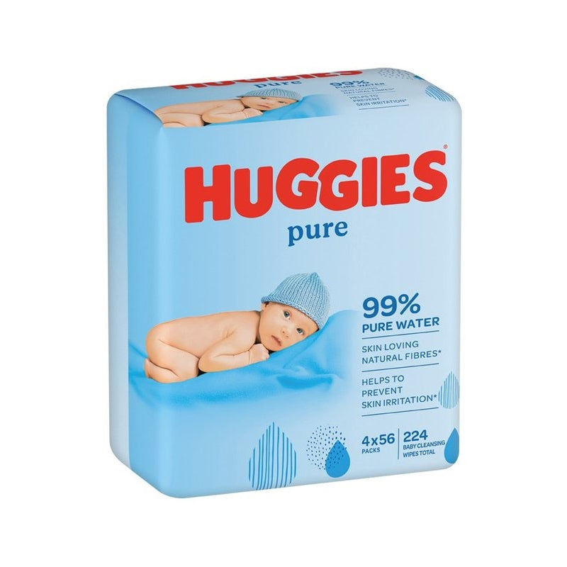 Huggies Mitrās salvetes Pure, 4x56gab.
