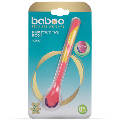 Thermo spoon, pink, Baboo, 10-025