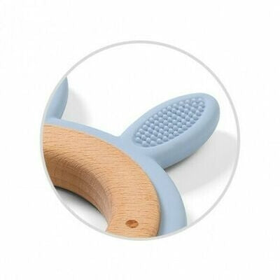 Wooden/silicone teether Bunny, BabyOno, 1076/03