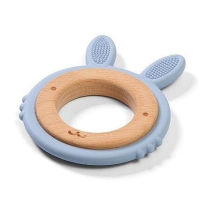 Wooden/silicone teether Bunny, BabyOno, 1076/03