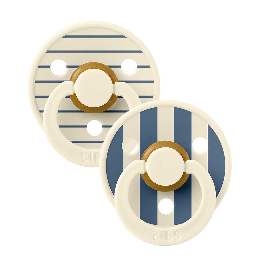 BIBS Studio Collection – Colour Round knupīši, Pin Steel Blue Mix