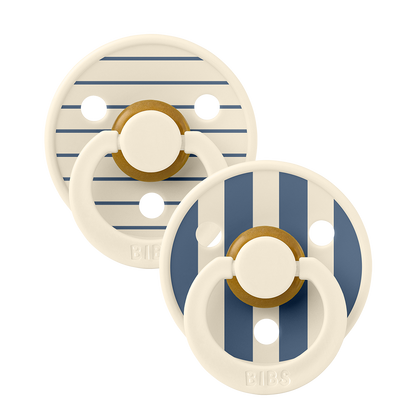 BIBS Studio Collection – Colour Round knupīši, Pin Steel Blue Mix
