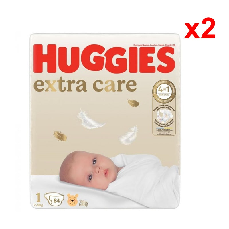 Huggies Extra Care autiņbiksītes, 1. izmērs, komplekts