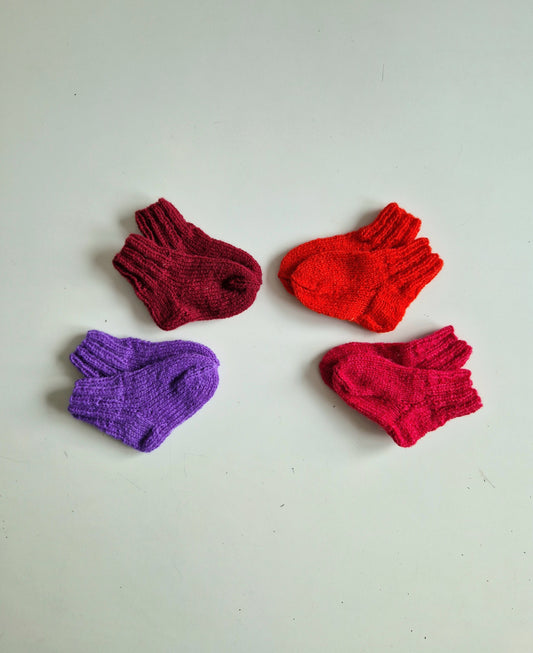 Wool socks for newborns, pink tones, BBcollection, 001 