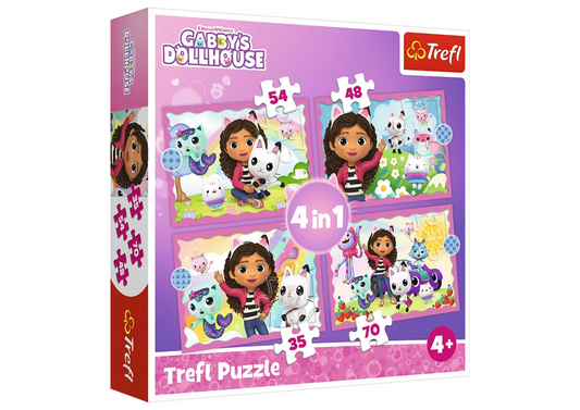 Puzle Gabby's Dollhouse, 4in1., Trefl, 34620