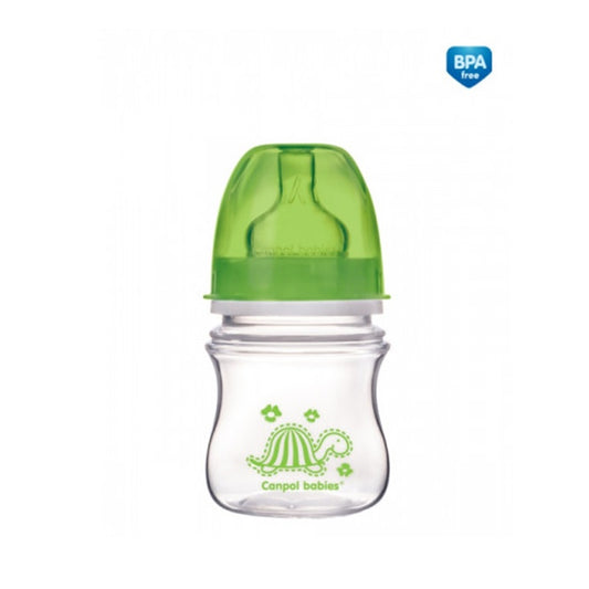 Wide neck feeding bottle, green, 3-6+M, Canpol, 35/205