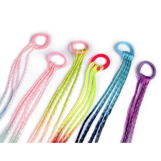 Hair elastic with colorful braids, 900392