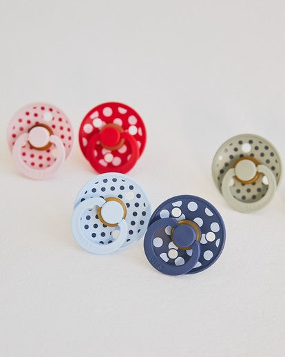 BIBS Studio Collection –  Polka Dots, Colour Round knupīši. Redzamavisa kolekcija.