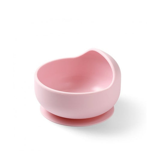 Babyono silikona bļoda. Redzama rozā krāsā.