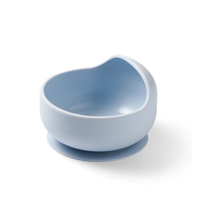 Babyono silikona bļoda ar piesūcekni, redzama zilā krāsā