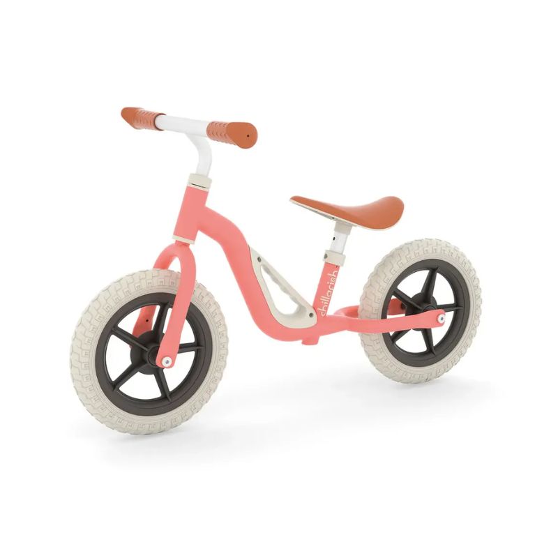 Bērnu līdzsvara velosipēds CHARLIE 10, CHILLAFISH rozā krāsā.