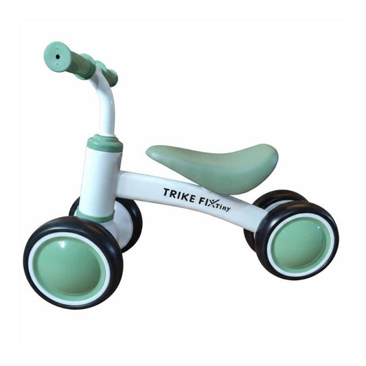 Bērnu pirmais ritenis Trike Fix Tiny V2, baltā un zaļā krāsā.