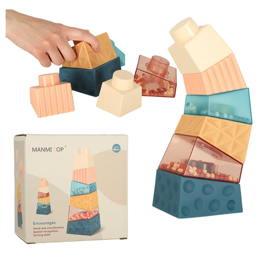 Montessori izglītojošā piramīda - sensorais tornis ar bumbām, KX4617