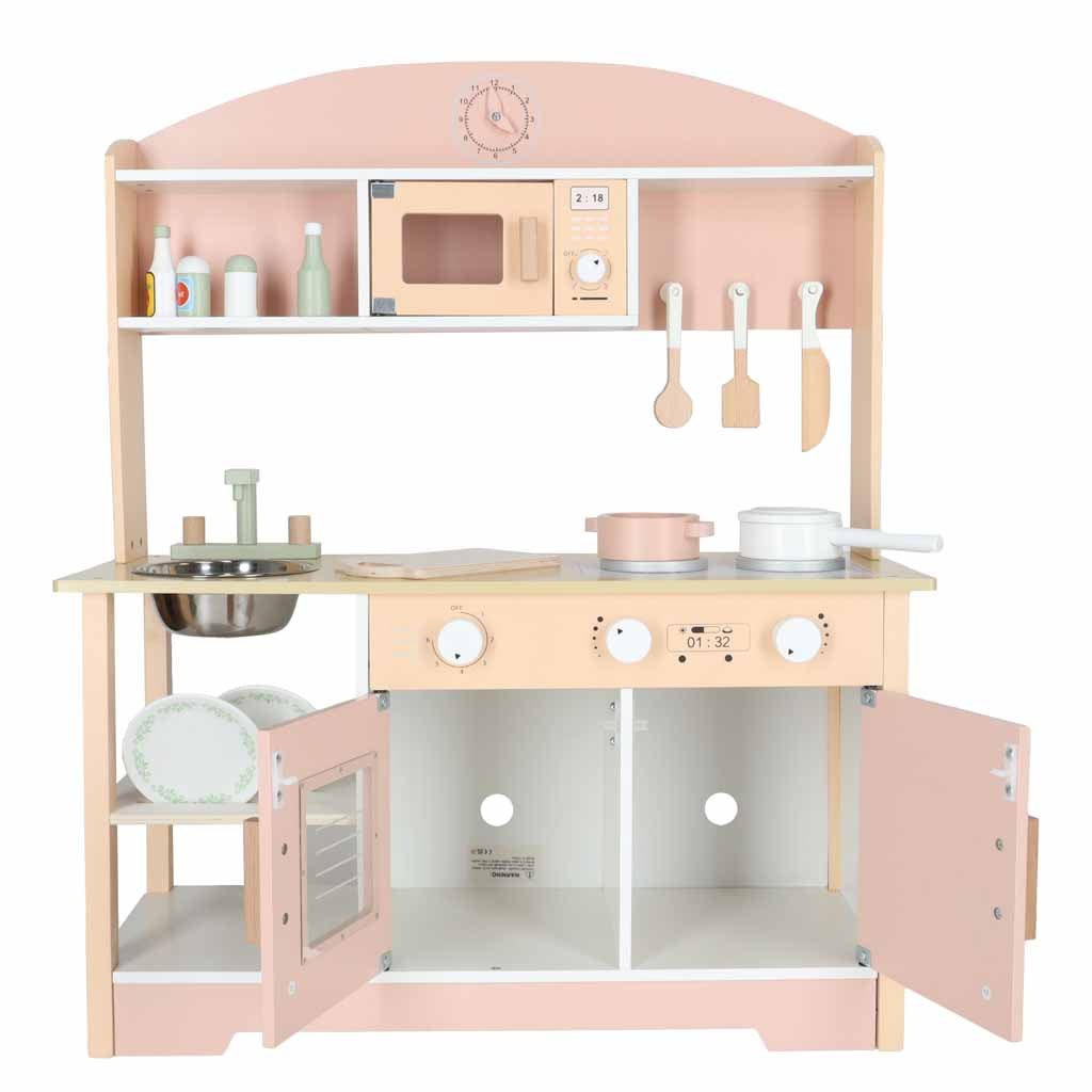 Koka rotaļu virtuve Classic Pink