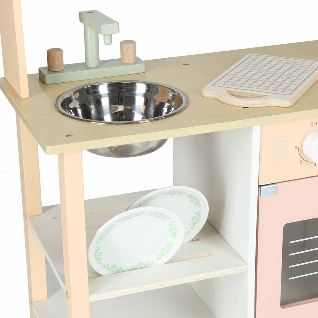 Koka rotaļu virtuve Classic Pink